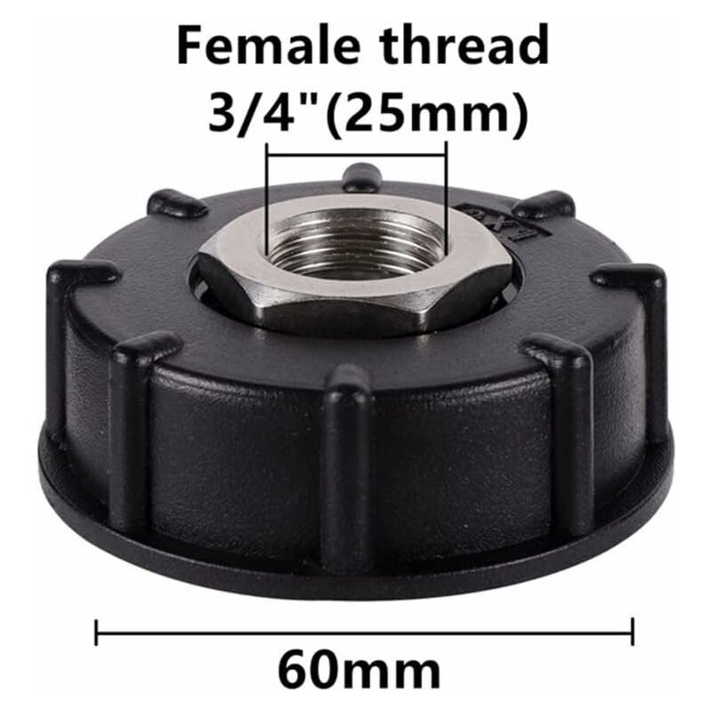 Ibc S60X6 Water Tank Adapter Coarse Thread With Hose Connector Stainless Steel Valve Spout Fittings (3/4" Internal - Image 2
