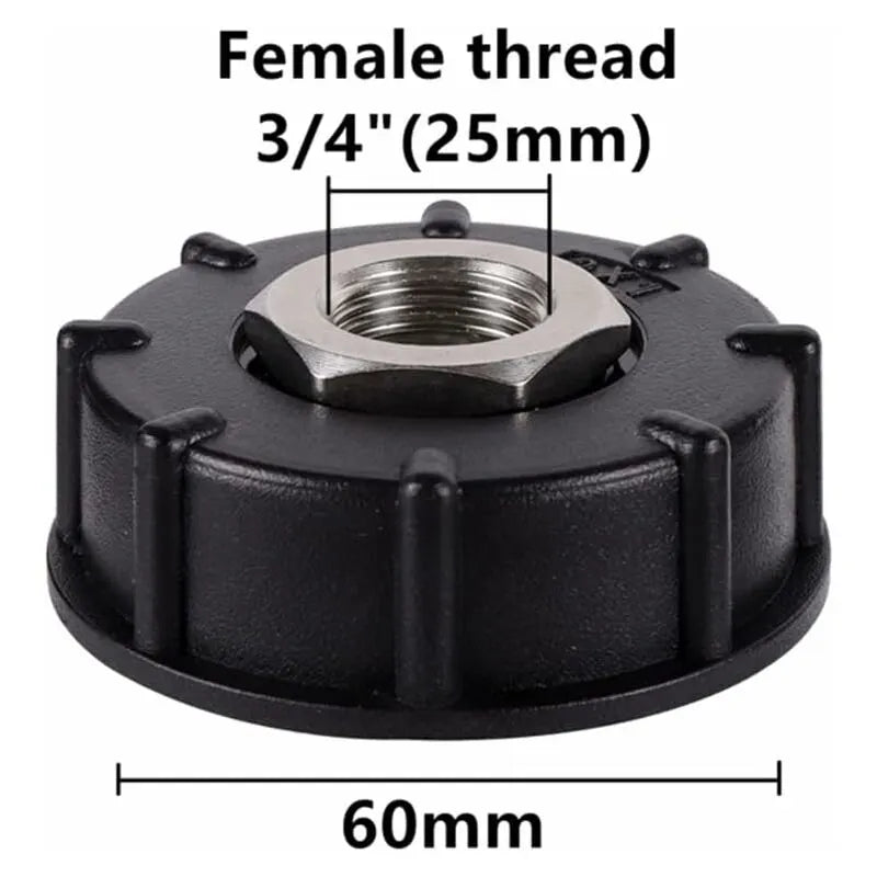 Ibc S60X6 Water Tank Adapter Coarse Thread With Hose Connector Stainless Steel Valve Spout Fittings (3/4" Internal - Image 2