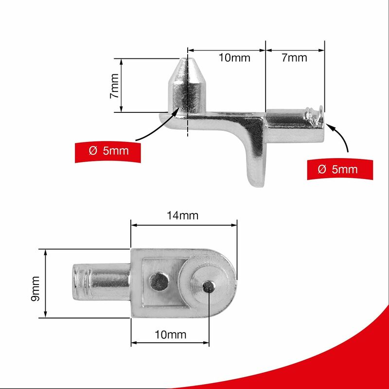50 pcs Double Tenon Corner Brace Shelf Brackets - 5Mm Safety Shelf Brackets - Nickel Plated Zamak Shelf Support - Image 2