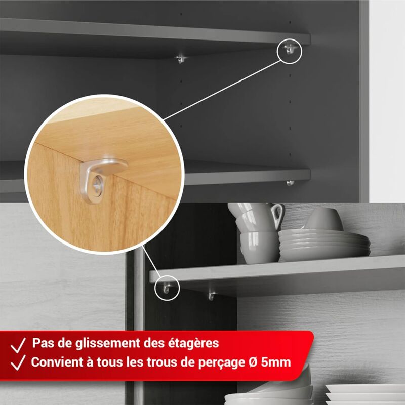 50 pcs Double Tenon Corner Brace Shelf Brackets - 5Mm Safety Shelf Brackets - Nickel Plated Zamak Shelf Support - Image 4