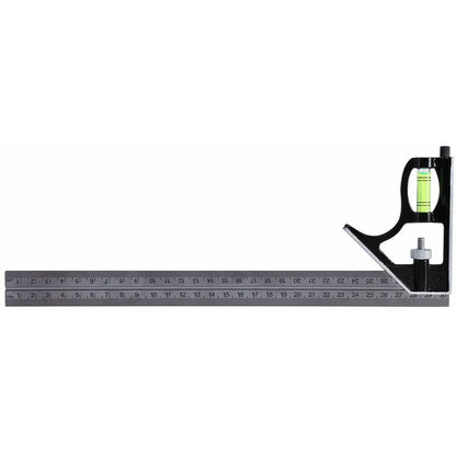 Combination Square 300Mm 12" Heavy Duty Professional Inch/Metric Level & Tool Stainless Steel Metal Carpenter Tool 12" - Image 2