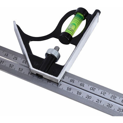 Combination Square 300Mm 12" Heavy Duty Professional Inch/Metric Level & Tool Stainless Steel Metal Carpenter Tool 12" - Image 3
