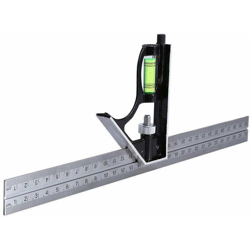 Combination Square 300Mm 12" Heavy Duty Professional Inch/Metric Level & Tool Stainless Steel Metal Carpenter Tool 12" - Image 4