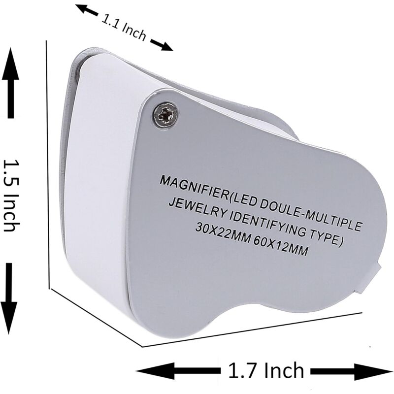 LED Illuminated Jeweler'S Loupe Dual Focus Magnifier, 60X, 12Mm And 30X - Image 2