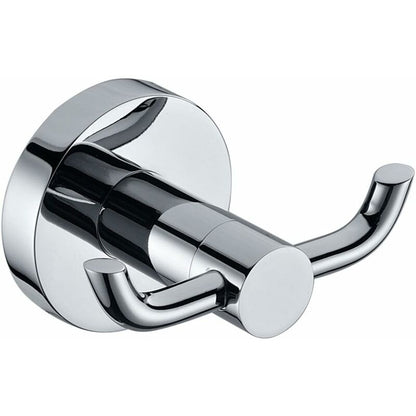 2 Pack Modern Polished Chrome Wall Hooks Solid Brass Double Towel Bar Bathroom Toilet Hat Clothes Wall Hanger Holder - Image 2