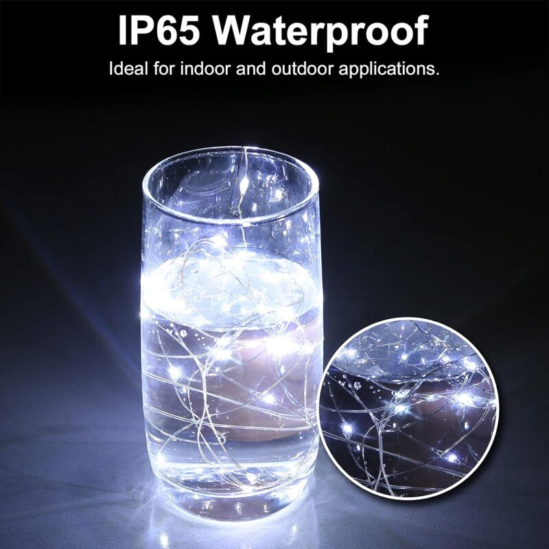 LED Bottle Lights 2M 20LEDs Bottle Lights, LED Bottle Stopper Light Waterproof Flexible Silver Wire Decoration For - Image 4