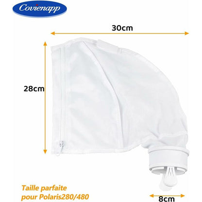 2 Pack Pool Cleaner Filter Bags Fits Polaris360 And 380 Pool Cleaner Zippered And Adjustable Design In White - Image 4