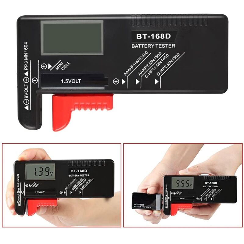 Digital Battery Tester, Universal Battery Tester, Battery Tester, For Aa, Aaa, C, D, Pp3, 9V, 1.5V, Button Cell - Image 3