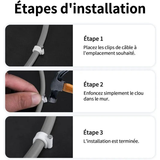 400 pcs Steel Cable Clips Wall Mounted - Various  - Strong - Durable - White - ROund - 400 6Mm - Cable Management - Image 3