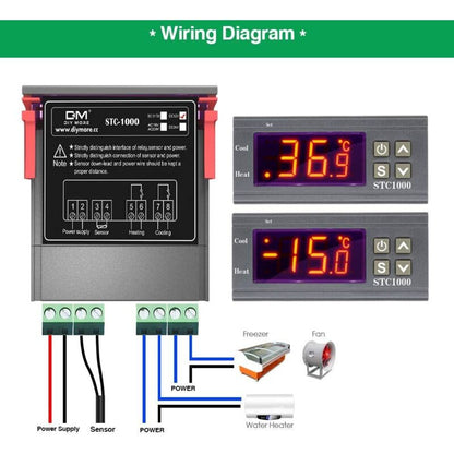 Stc-1000 Temperature Controller, 12V 10A Multi-Purpose Digital Thermostat With Ntc Probe For Fermentation Hatch, - Image 2
