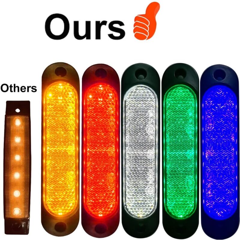 4 pcs Red 12V-24V Front Side Marker 27 LED Trailer Truck, LED Rear Marker Trailer Parking Turn Signal Lights For Truck, - Image 2