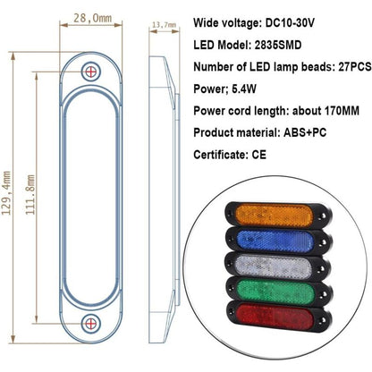 4 pcs Red 12V-24V Front Side Marker 27 LED Trailer Truck, LED Rear Marker Trailer Parking Turn Signal Lights For Truck, - Image 3