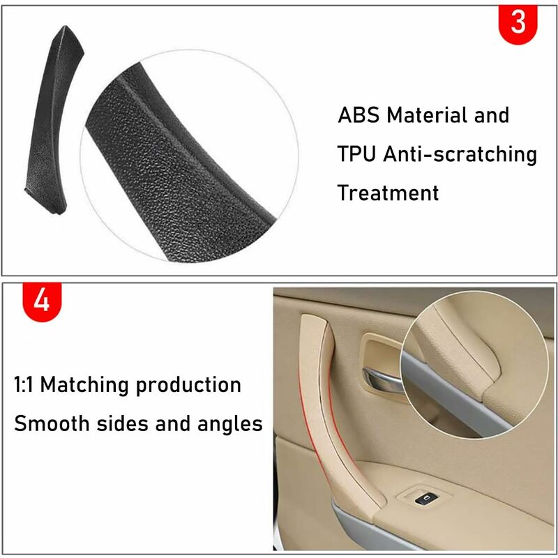 Compatible With 3 Series E90/E91/E92/E93 Door Handle, Right Passenger Door Pull Handle + Outer Cover (Fit 3 Series - Image 4