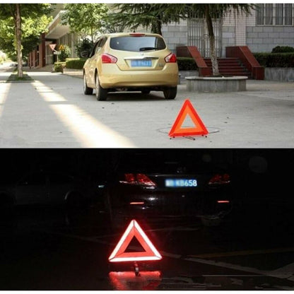 Red Car Emergency Reflective Triangle, Foldable Triangular Warning Sign For Cars - Image 2