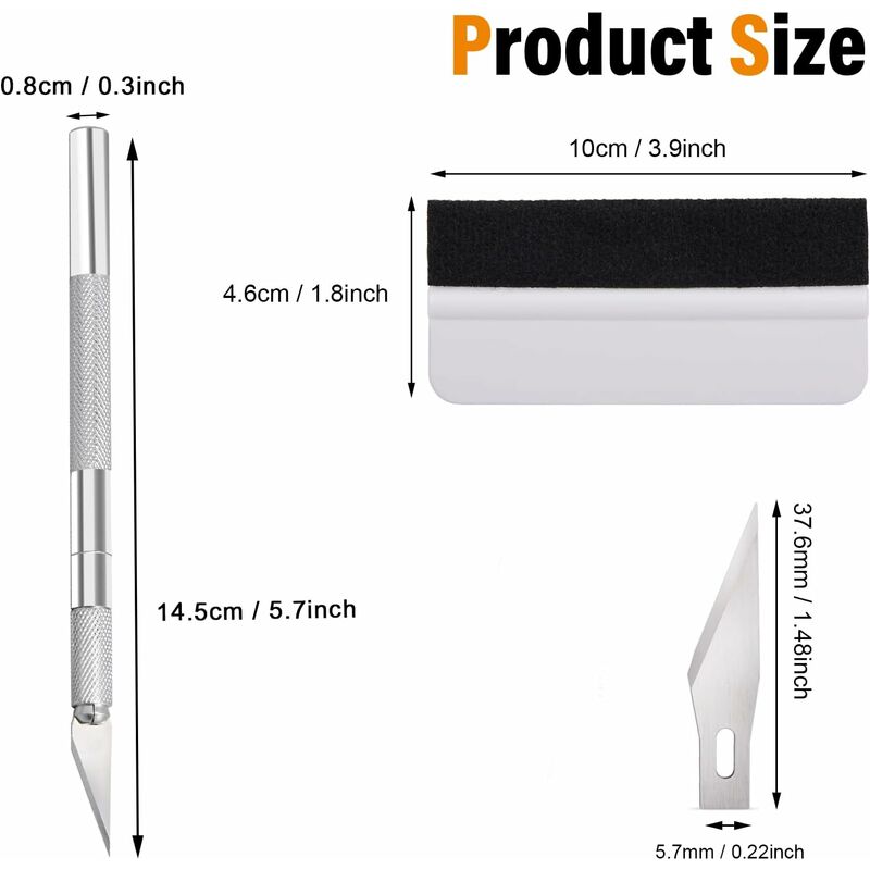 Car Accessories Squeegee Kit, With Felt Squeegee, Hobby Knife For Application Or Scraping With Cutter And Plastic - Image 2