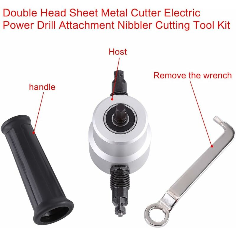 Double Head Sheet Metal Cutter Electric Hole Saw Electric Drill Attachment Nibbler Cutting Tool Kit Carton Package - Image 3
