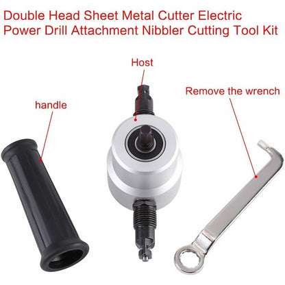 Double Head Sheet Metal Cutter Electric Hole Saw Electric Drill Attachment Nibbler Cutting Tool Kit Carton Package - Image 3