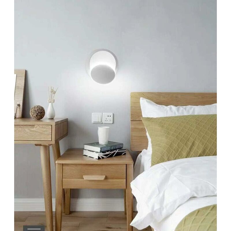 Indoor Wall Lights White LED Wall Lamp 5W Modern Wall Light Warm White Creative 2 In 1 Iron Wall Sconce LED Lamp (White) - Image 2