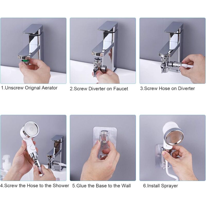 Hand Shower Kit For Sink, Handheld Bathroom Faucet With 3 Spray Modes For Hair Washing, Bathroom, Laundry ROom, Utility - Image 2