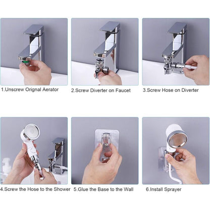 Hand Shower Kit For Sink, Handheld Bathroom Faucet With 3 Spray Modes For Hair Washing, Bathroom, Laundry ROom, Utility - Image 2