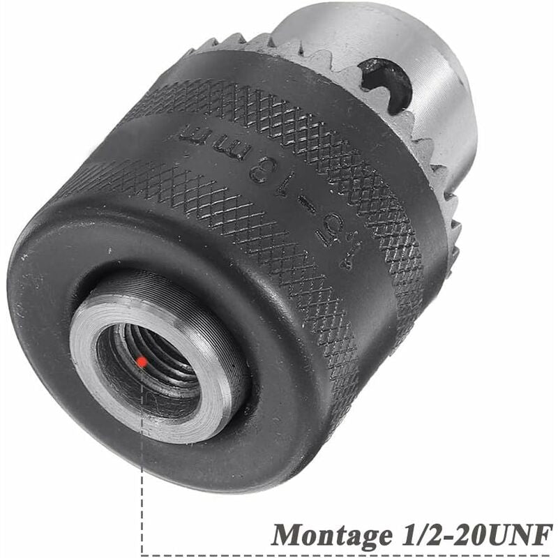1.5-13Mm 6.35Mm Hex Shank Quick Change Drill Chuck Adapter, 1/2-20Unf Drill Chuck Converter With Chuck Key For Electric - Image 2