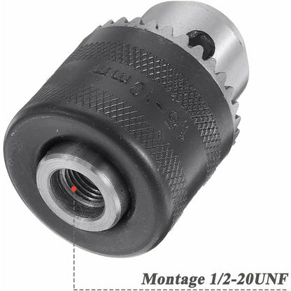 1.5-13Mm 6.35Mm Hex Shank Quick Change Drill Chuck Adapter, 1/2-20Unf Drill Chuck Converter With Chuck Key For Electric - Image 2