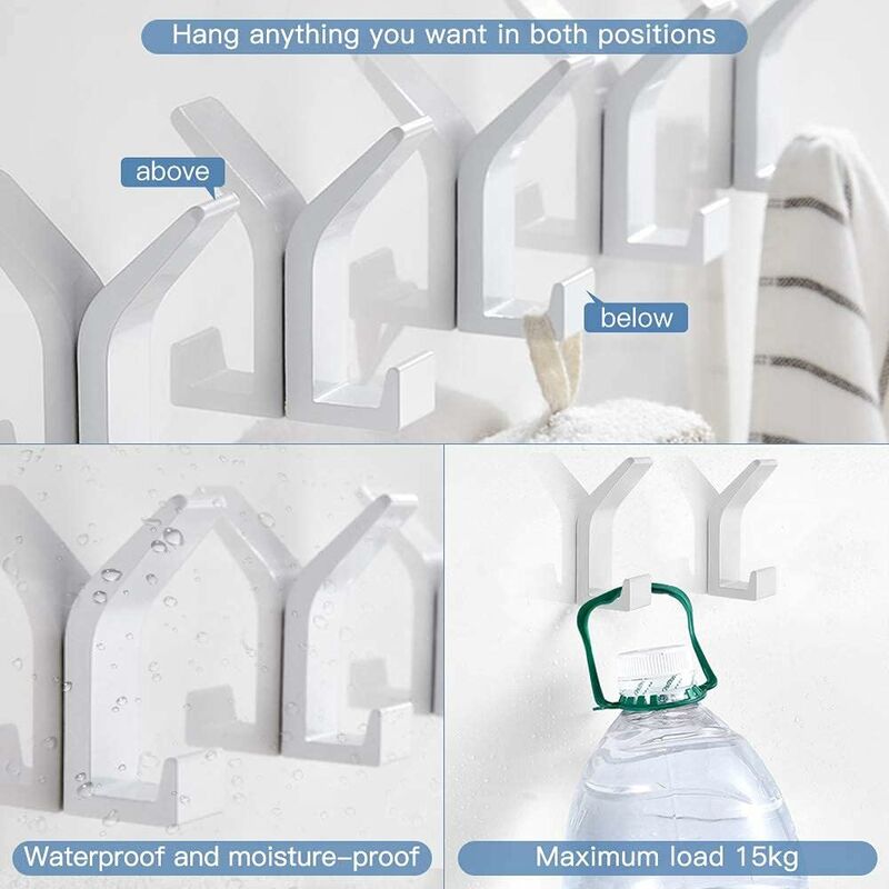 Self Adhesive Hooks Aluminum Wall Hook Waterproof Bathroom Towel And RObe Hooks For Kitchen Bathroom Closets 5 pcs - Image 3