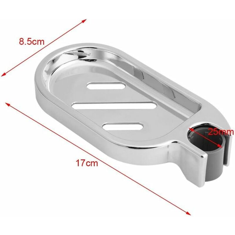 Shower Soap Tool, Abs Soap Dish Soap Holder Clip-On Tray Adjustable Flat Rail Practical Bathroom Gadget - Image 2