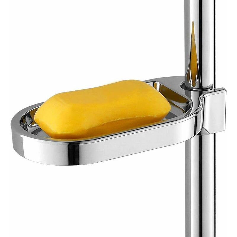 Shower Soap Tool, Abs Soap Dish Soap Holder Clip-On Tray Adjustable Flat Rail Practical Bathroom Gadget - Image 3