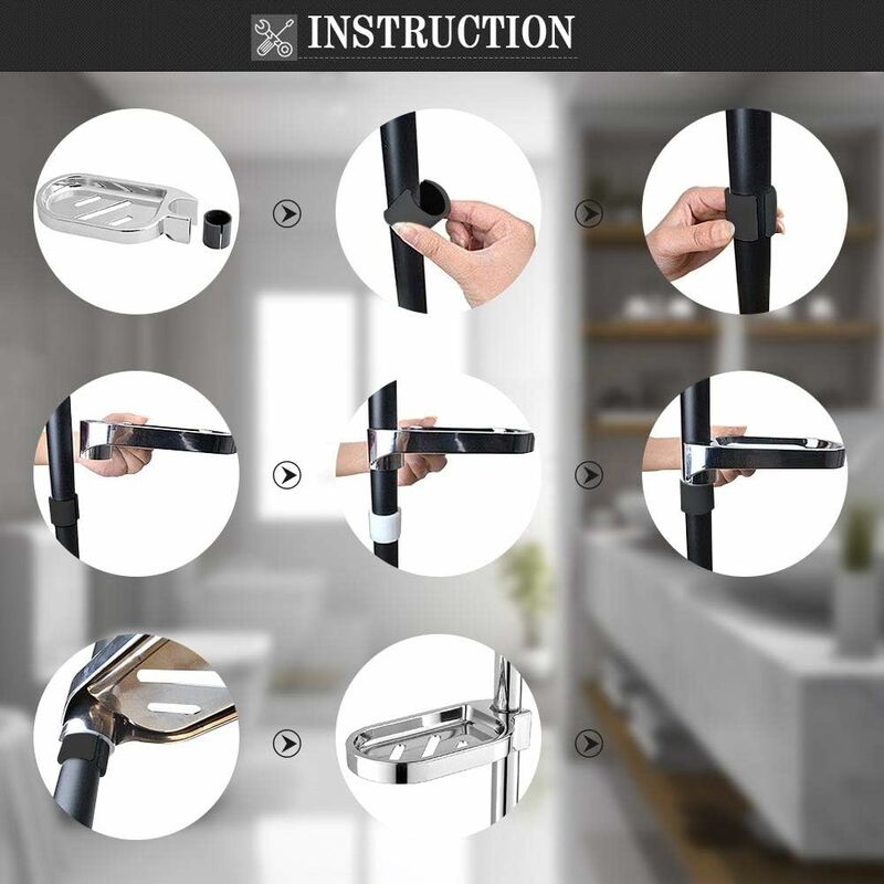 Shower Soap Tool, Abs Soap Dish Soap Holder Clip-On Tray Adjustable Flat Rail Practical Bathroom Gadget - Image 4