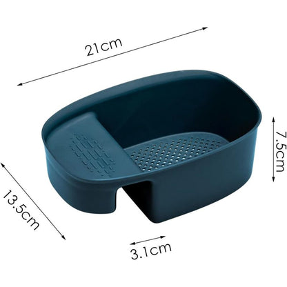 Kitchen Drain Baskets, Hanging Sink Basket Drain Holder Hanging Storage Shelf Sponge Holder Sink Drain Basket (Blue) - Image 4