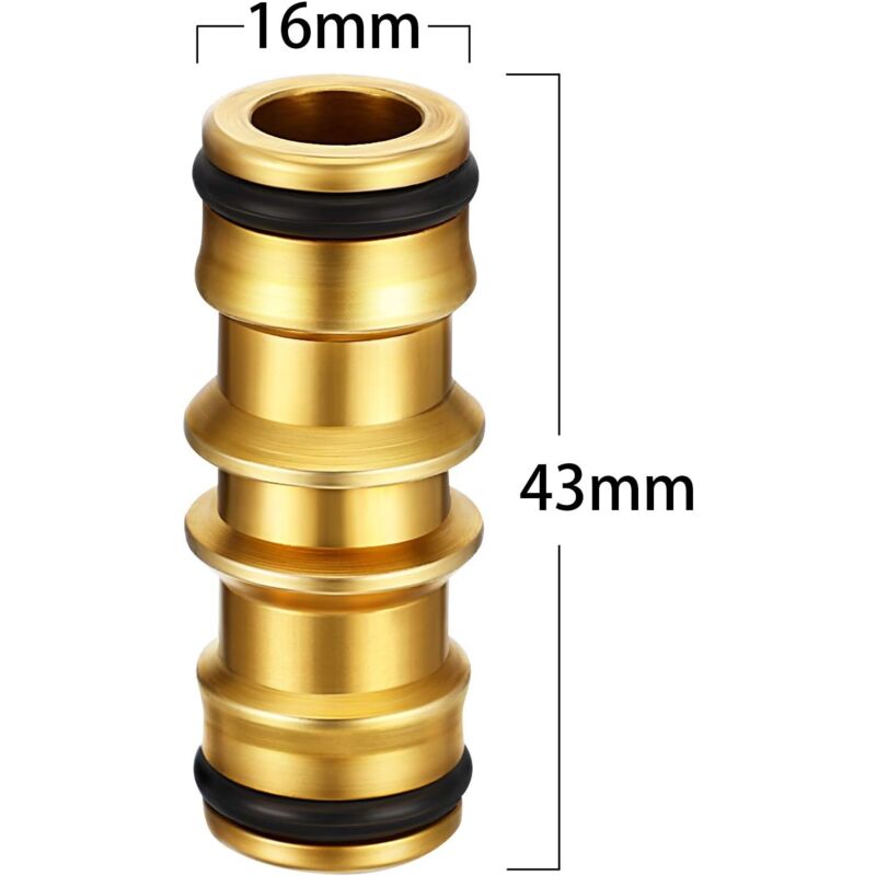 2 Pack Brass Garden Hose Connector For Garden Hose Tap (Double Male Brass Connector) - Image 2