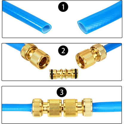 2 Pack Brass Garden Hose Connector For Garden Hose Tap (Double Male Brass Connector) - Image 3