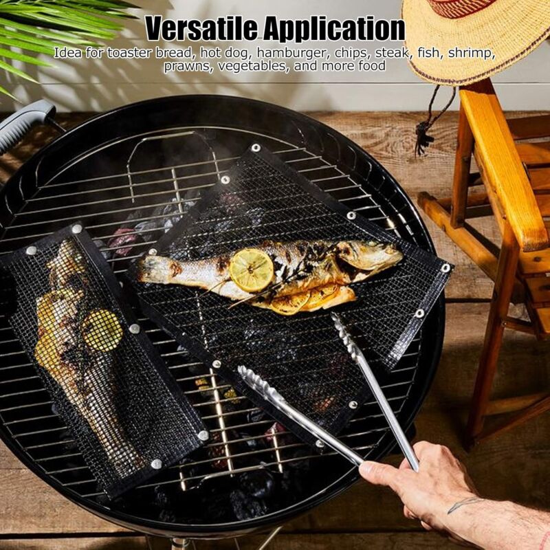 Bbq Grilling Bags, Reusable Grilling Bag Outdoor Cooking Pouch For Meat, Fish, Vegetables, 27X22Cm - Image 2