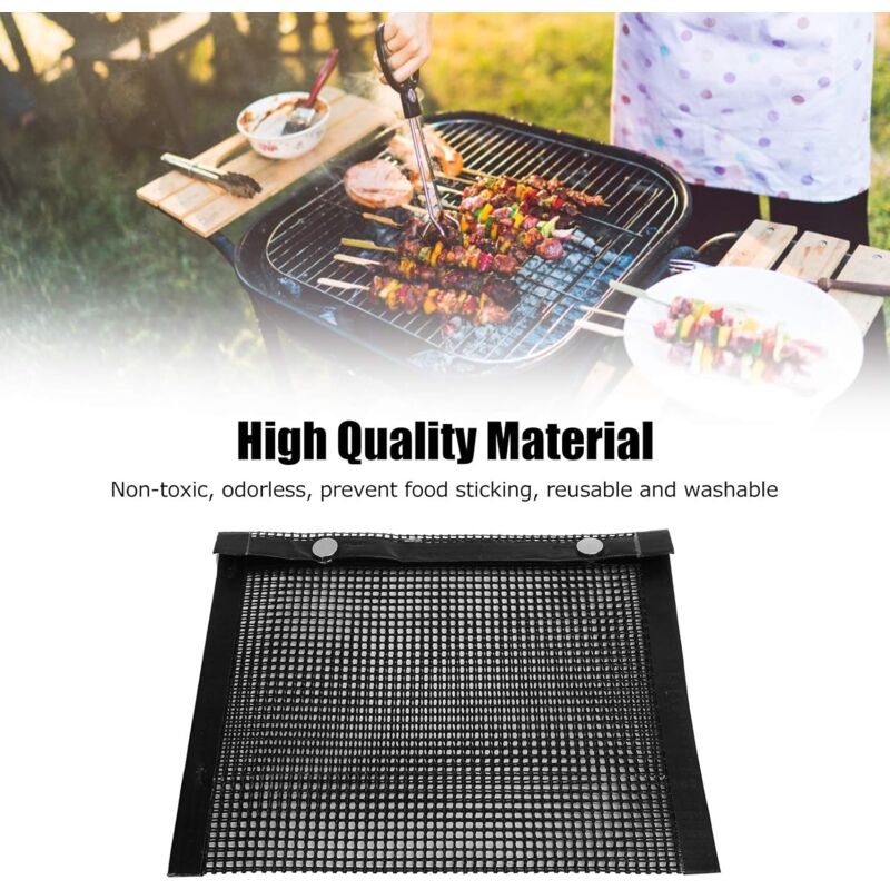 Bbq Grilling Bags, Reusable Grilling Bag Outdoor Cooking Pouch For Meat, Fish, Vegetables, 27X22Cm - Image 3