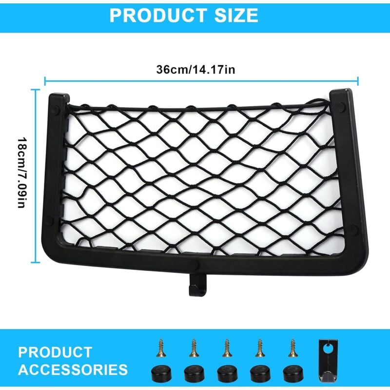 4 Pack Car Storage Net, Trunk Storage Net, Car Trunk Net, With Screws, Hook, Car Pocket Organizer Bag For Car, Rv, - Image 2