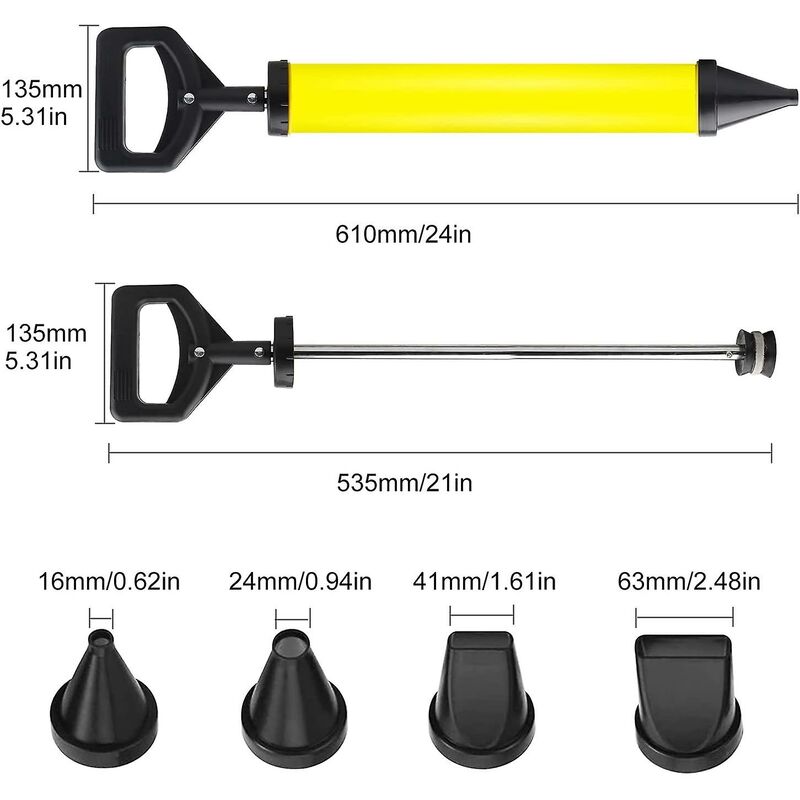 Cement Grout Gun Mortar Joint Gun - Manual Mortar Pump With 4 Nozzles - Mortar Gun With Accessories - Image 2