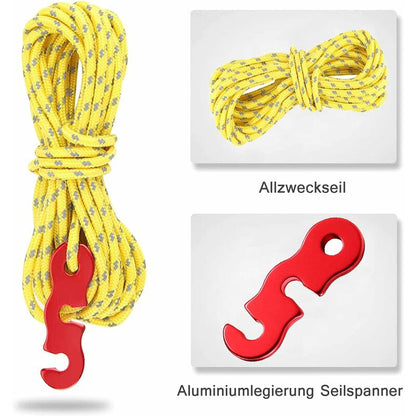 4 pcs Reflective Guy Lines With ROpe Tensioner, 4M, Diameter: 3Mm, Tear Resistant, For Tent And Shade Sail - Image 2
