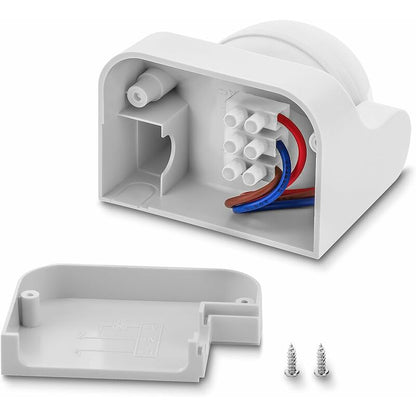 1X Infrared Motion Detector Surface Wall Mount Indoor Outdoor Splashproof 180° Tiltable Working Area 12M Range White - Image 2