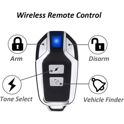 Wireless Motorcycle/Bike Security Anti-Theft Alarm With Remote Control, Ip55 Waterproof, 113 Db Super Loud (Black) - Image 2