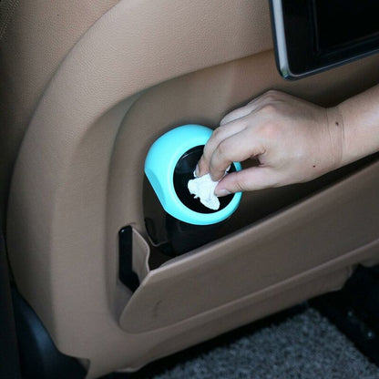 Mini Car Trash Can Plastic Waste Bin 16X8Cm Garbage Can Storage Container For Car Interior/Office/Home(Blue-Mini Trash - Image 3