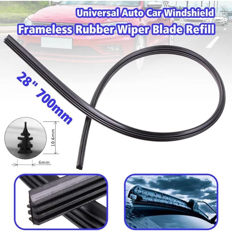 Cuttable Windshield Wiper Blades, Replacement Rubber, Prevents Glass DAmage, 8 Pieces, 700 Mm (Wipers Not Included) - Image 2