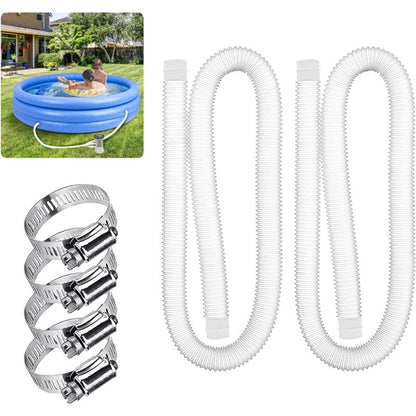 1.25" Diameter Pool Replacement Hose For Above Ground Pools, Pool Hose With Metal Clamp For Intex Filter Pump - 1.5 - Image 2