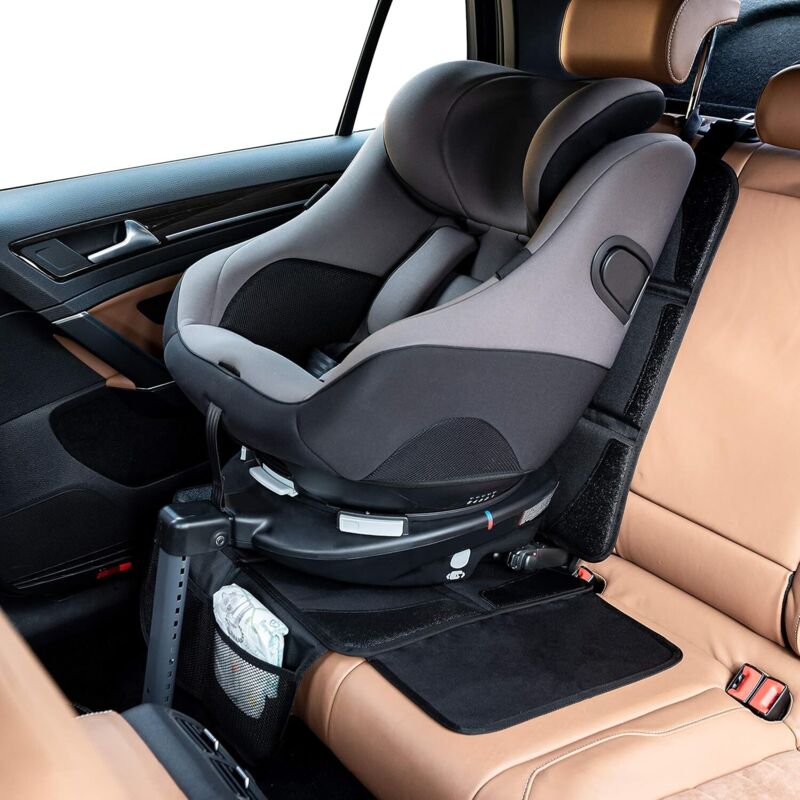 Car Seat Protector - For Car Seat - Premium Rear Seat Protector For Children - Isofix Compatible (Black) - Image 2