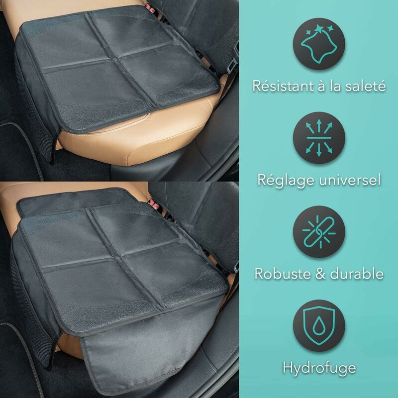 Car Seat Protector - For Car Seat - Premium Rear Seat Protector For Children - Isofix Compatible (Black) - Image 4