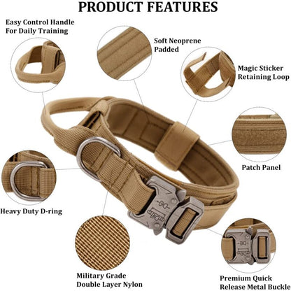 Tactical Dog Collar - Military Dog Collar With Control Handle, Adjustable Nylon Padded Dog Collar For Medium Large Dogs - Image 4