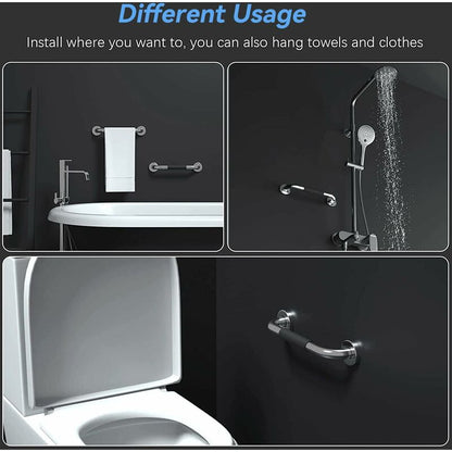Black Safety Bathtub 40Cm, Non-Slip, Wall-Mounted Stainless Steel Grab Bar, For Bathroom Toilet Handle For - Image 3