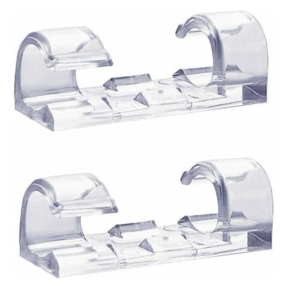 60 Pack Clear Cable Clips, Strong Self-Adhesive Cable Holder, Durable Plastic Cord Management Organizer Clamps For Home