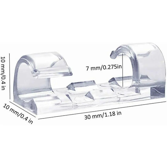 60 Pack Clear Cable Clips, Strong Self-Adhesive Cable Holder, Durable Plastic Cord Management Organizer Clamps For Home - Image 2