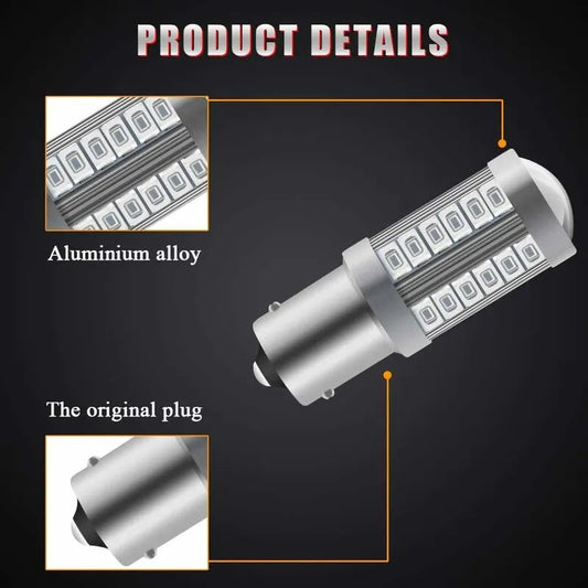 4 X 1156Ba15S LED Bulb Red Super Bright 6000K 5630 33 Smd Backup Light Parking Reverse Position Rear Fog Light Bulb 12V - Image 3